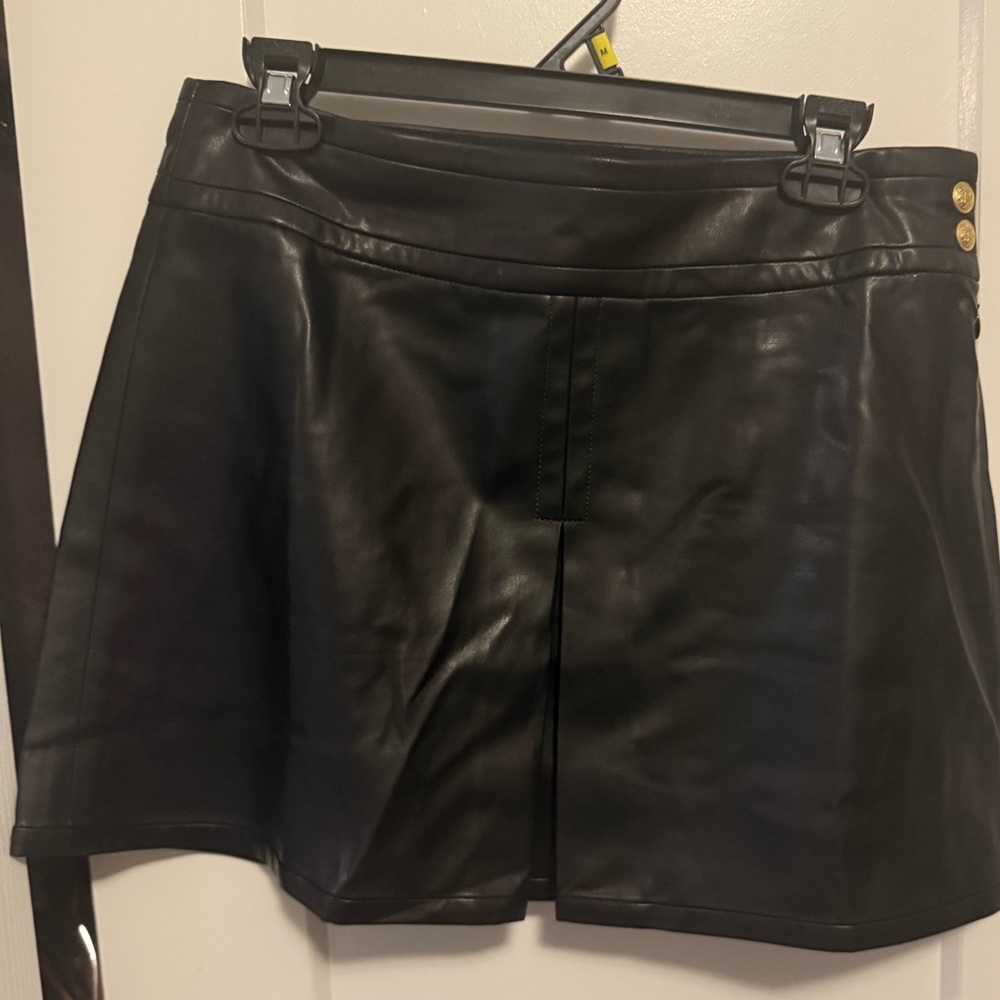 Like-new J. Crew fax leather mini skirt